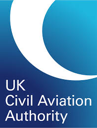 a blue and white logo